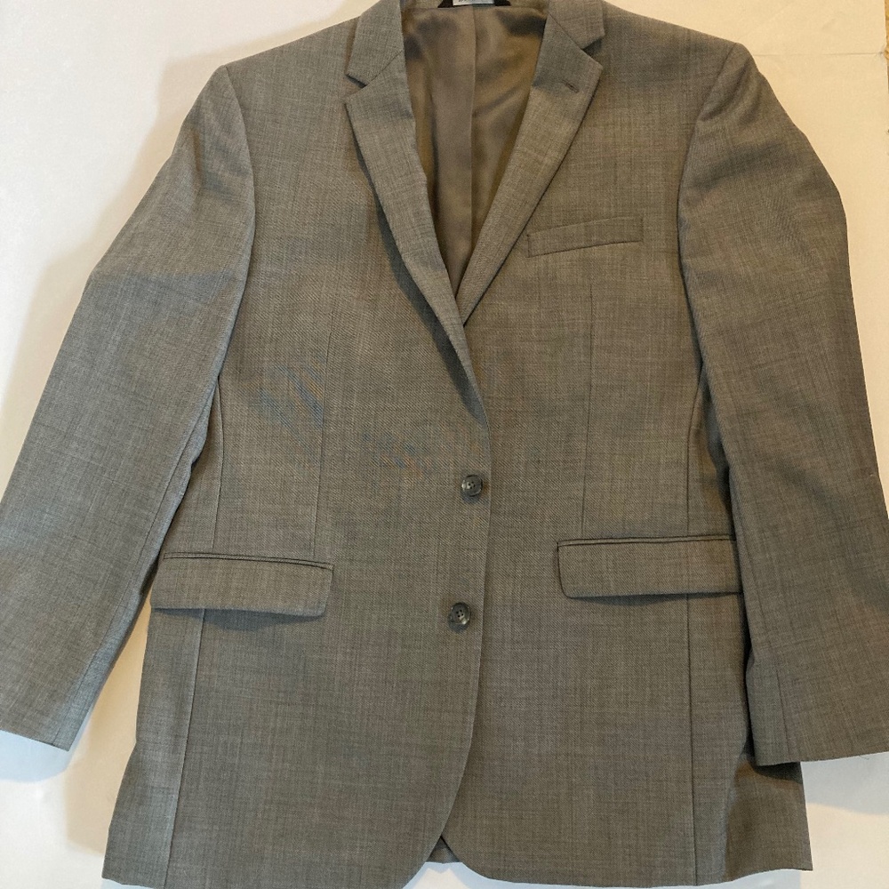 Joseph A Bank Traveler Men's Sport Coat Sz 46L Gray 100% Wool Pre Owned
